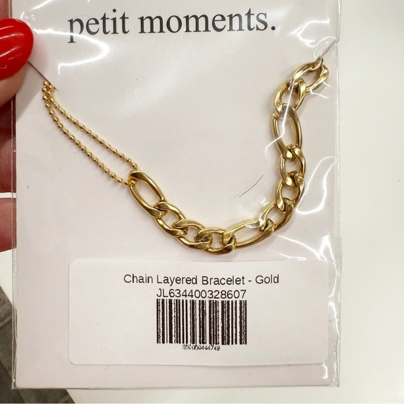 NWT Petit Moments Gold Chain Layered Bracelet - Picture 1 of 3